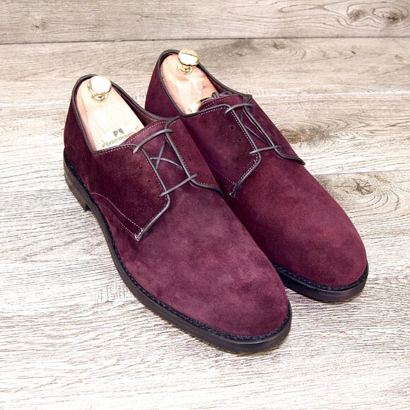 *NIB* $345 Allen Edmonds NOMAD Plain Toe 10.5 D Burgundy Suede * add $15 Trees - Picture 9 of 13